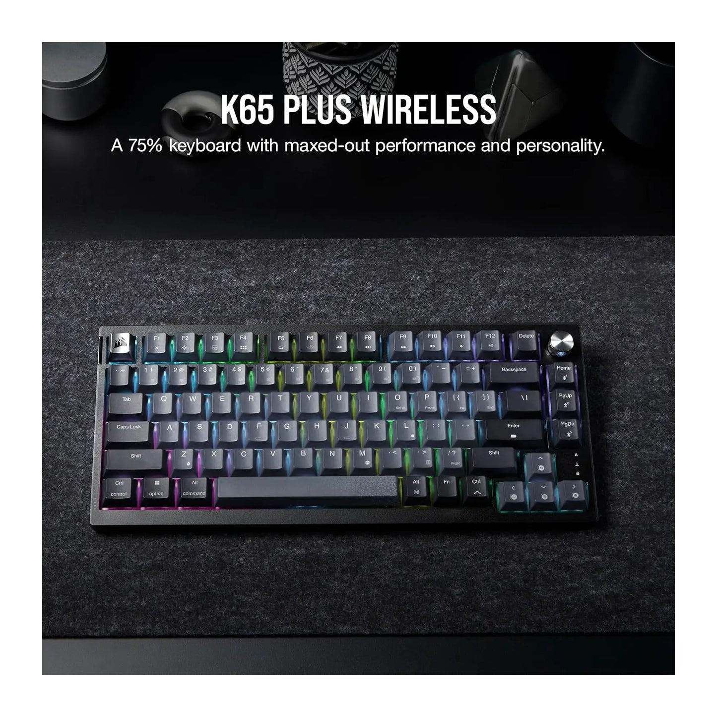 Corsair | Mechanical Gaming Keyboard | K65 PLUS | Wireless | Nordic | Black
