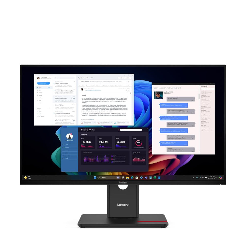 Lenovo | 64AFGAT2EU | T27UD-40 | 27" | IPS | 4K UHD | USB-C Hub | RJ45 | Adjustable Stand
