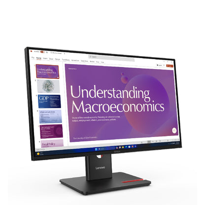 Lenovo | 64B9GAT1EU | T24d-40 | 24" | Full HD | Speakers | USB Hub | Adjustable Stand | Eclipse Black