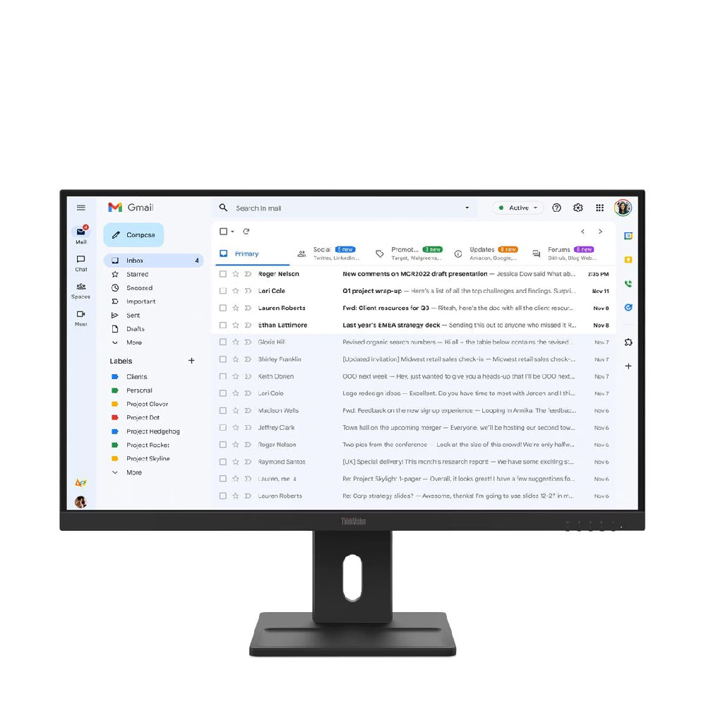 Lenovo | 64BCMAT4EU | E27-40 | 27" | IPS | Full HD | 100 Hz | Speakers | Adjustable Stand | Raven Black