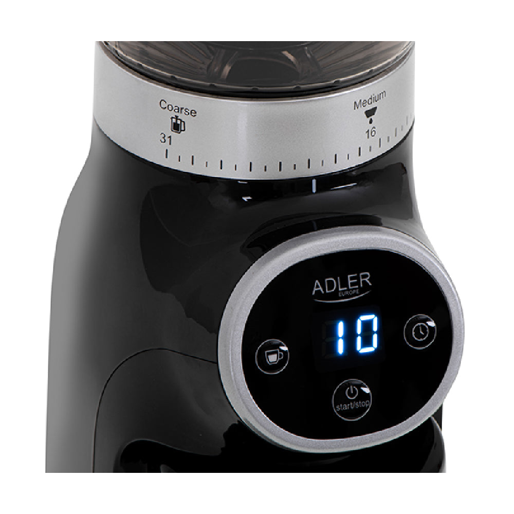 Adler | AD 4450 Burr | 300 W | 300 g Capacity | 31 Grind Settings | Conical Burrs | Timer | Black