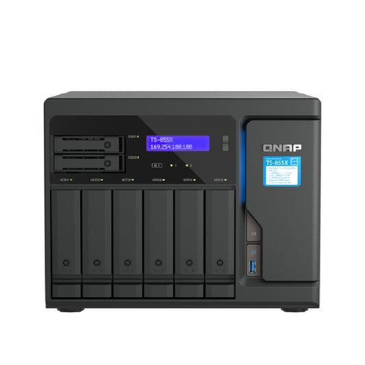 QNAP | TS-855X-8G | 8-Bay Desktop NAS | Intel Atom C5125 | 8GB RAM | 10GbE | 2x 2.5GbE | Tower