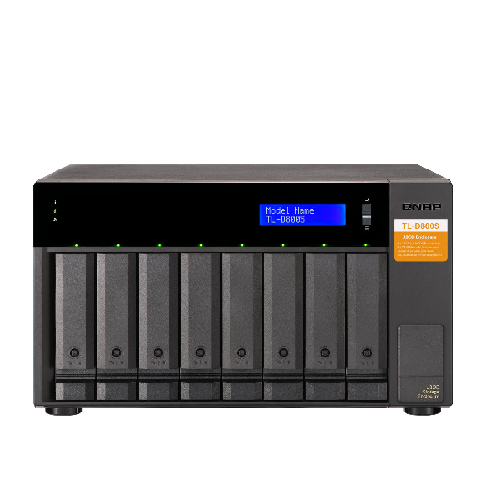 QNAP | TL-D800S | 8-Bay Desktop JBOD Enclosure | SATA 6Gbps | SFF-8088 Connectivity | Tower