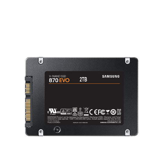 Samsung | MZ-77E2T0B | 870 EVO | 2TB | 2.5" | SATA 6Gb/s | Up to 560 MBps