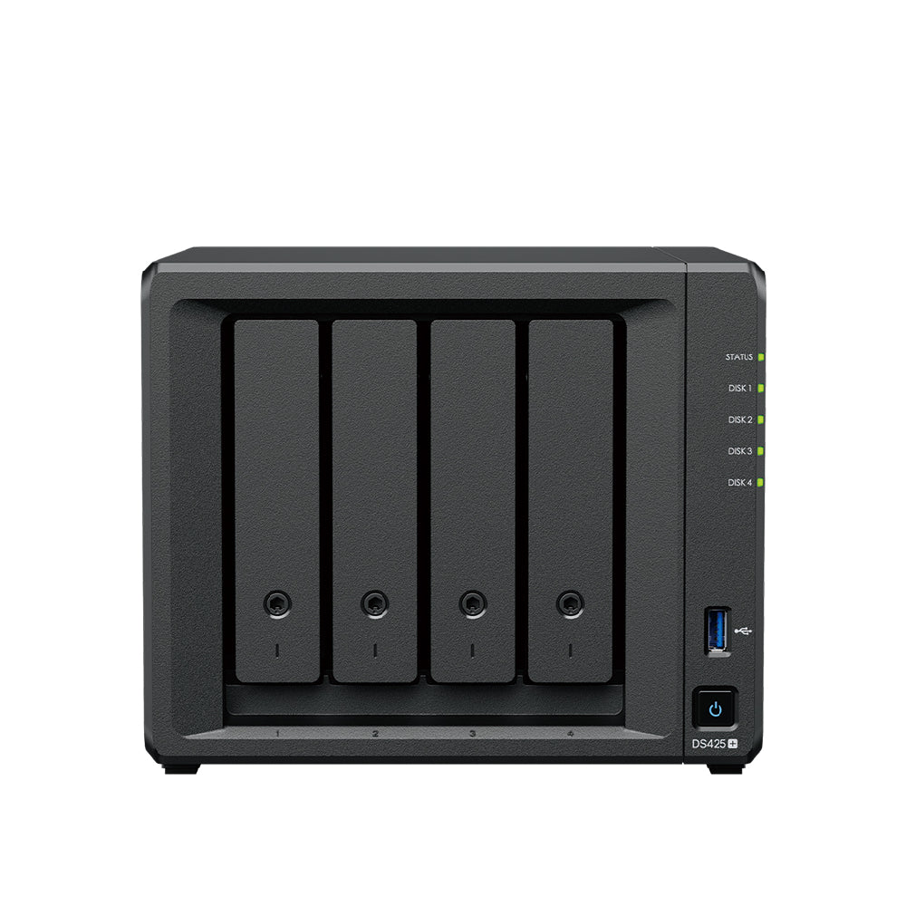 Synology | DS425+ | 4-Bay DiskStation NAS | Intel Celeron J4125 | 2GB RAM | 2.5GbE + 1GbE | Tower
