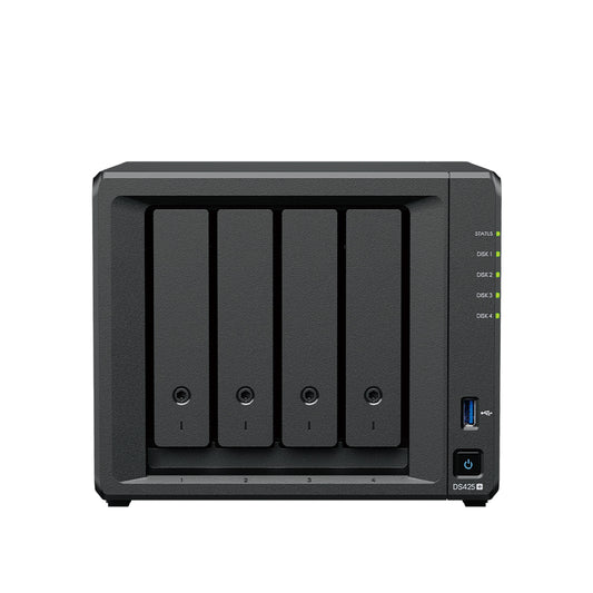 Synology | DS425+ | 4-Bay DiskStation NAS | Intel Celeron J4125 | 2GB RAM | 2.5GbE + 1GbE | Tower