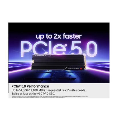 Samsung | MZ-VAP2T0CW | 9100 PRO | 2TB | M.2 2280 | PCIe 5.0 x4 | 14700 MBps | Heatsink (PS5 Ready)
