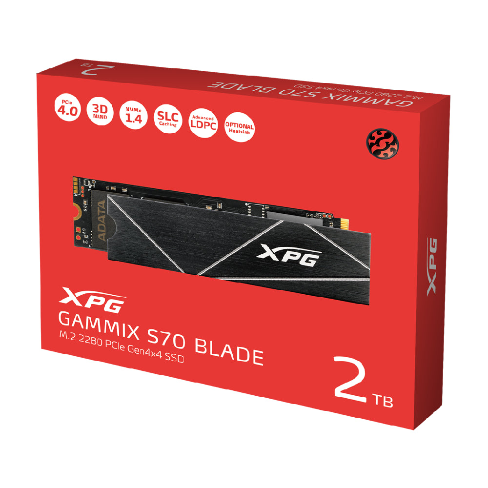 ADATA | AGAMMIXS70B-2T-CS | XPG GAMMIX S70 Blade | 2TB | M.2 2280 | PCIe 4.0 x4 | 7400 MBps