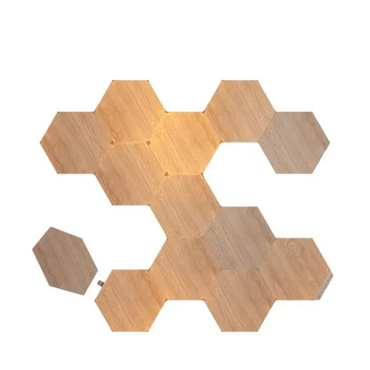 Nanoleaf | Elements Wood Look Hexagons Starter Kit (13 panels) | Cool White + Warm White