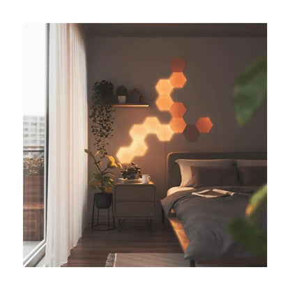 Nanoleaf | Elements Wood Look Hexagons Starter Kit (13 panels) | Cool White + Warm White