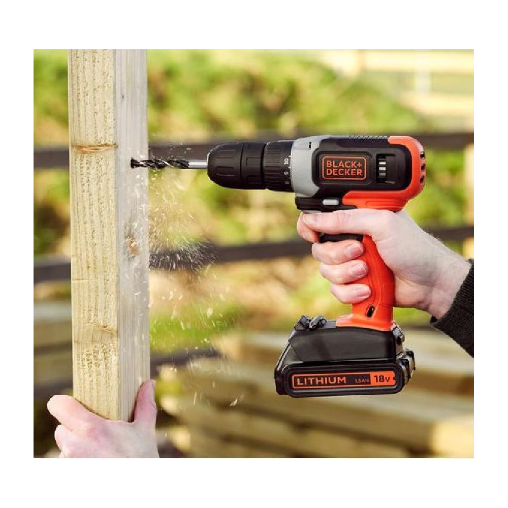 BLACK+DECKER | BCD001C1-QW | Cordless Drill Driver | 18V | 1.5Ah | 37Nm