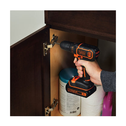 BLACK+DECKER | BDCDC18B-QW | Cordless Drill | 18V | 2x 1.5Ah | 650 RPM