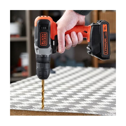 BLACK+DECKER | BCD001C2-QW | Cordless Drill Driver | 18V | 2x 1.5Ah | 37Nm