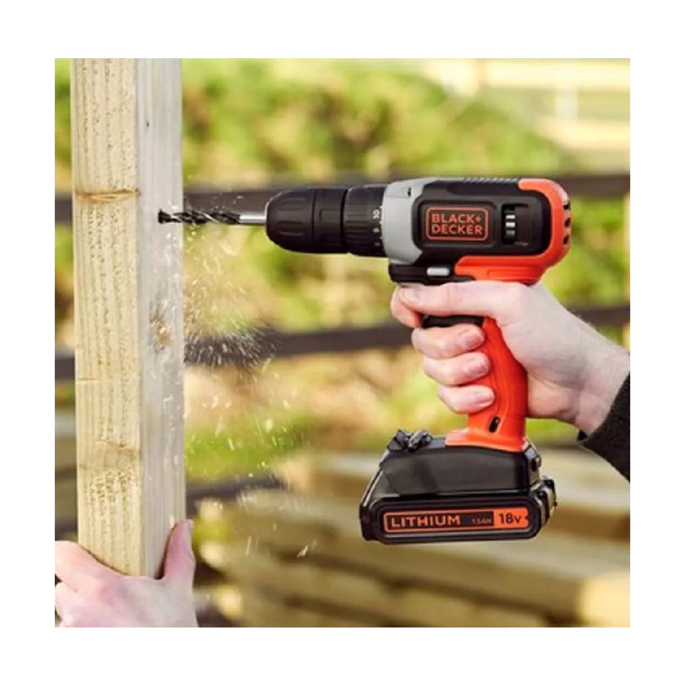 BLACK+DECKER | BCD001C2-QW | Cordless Drill Driver | 18V | 2x 1.5Ah | 37Nm