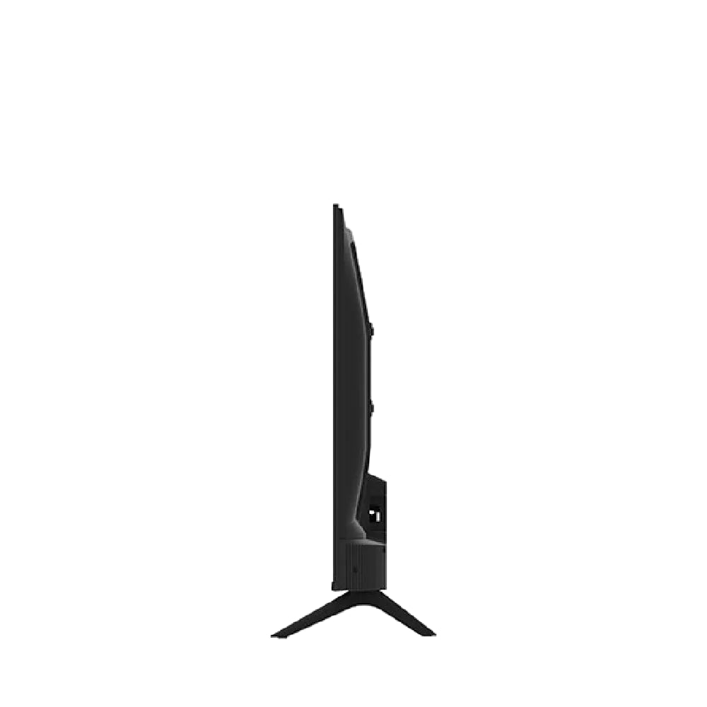 Black computer monitor on a white background