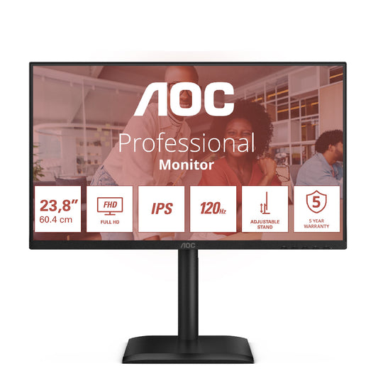 AOC | 24E4U | 24" IPS | Full HD | 120Hz | Speakers | USB Hub | Black