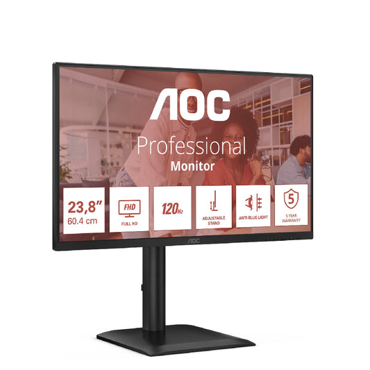 AOC | 24E4U | 24" IPS | Full HD | 120Hz | Speakers | USB Hub | Black