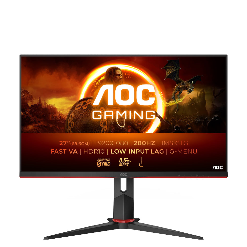 AOC | 27G2ZN3/BK | 27" VA | Full HD | 280Hz | 0.5ms | Height Adj. | Black/Red