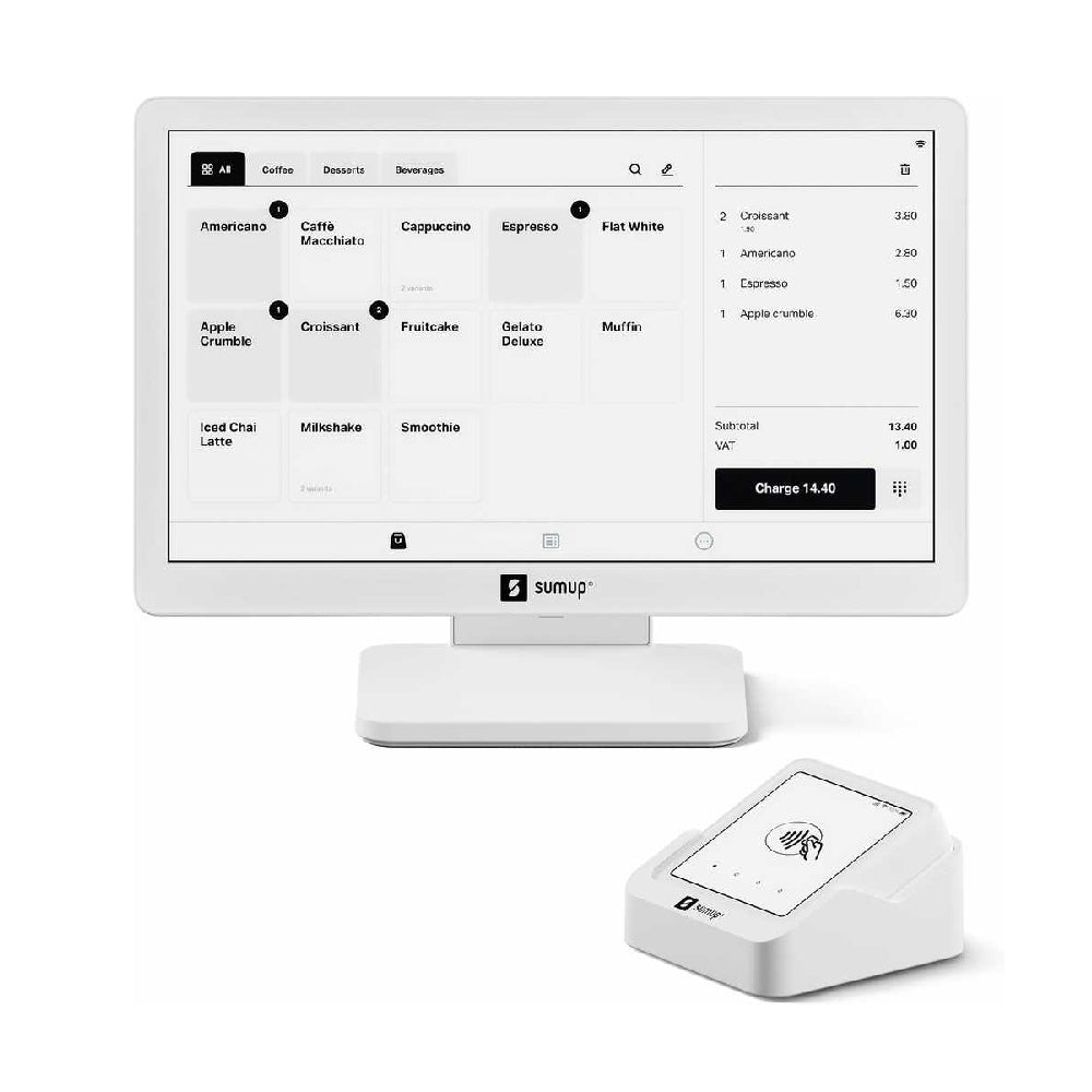 SumUp | POS Lite + Solo | Payment Terminal Bundle | Touchscreen | Wi-Fi | White