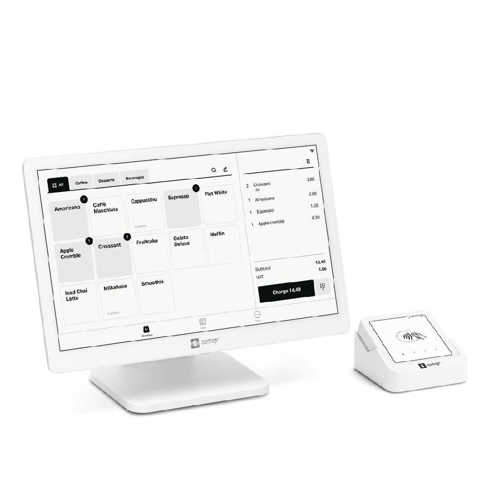 SumUp | POS Lite + Solo | Payment Terminal Bundle | Touchscreen | Wi-Fi | White