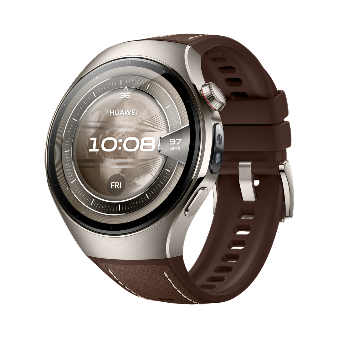 Huawei | Watch 5 | Smart watch | 46 mm | Silver | 4G | Brown