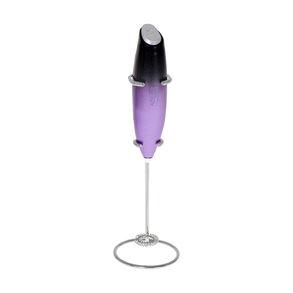 Adler | AD 4499 | Milk Frother | Stainless Steel Whisk | Cordless | Black/Purple
