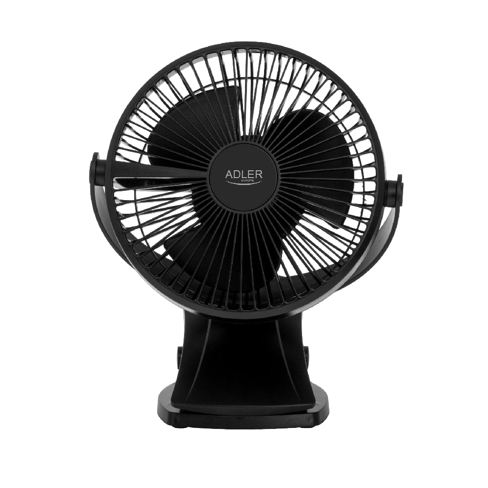 Adler | AD 7342b | Clip-on Desk Fan | 15.5 cm | 5W | 3 Speeds | USB-C | Black