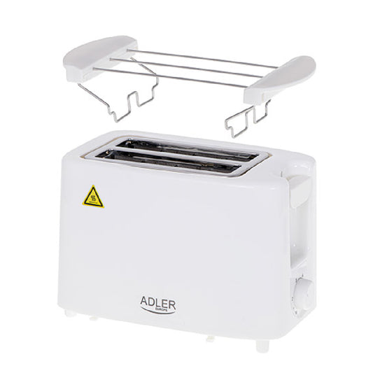 Adler | AD 3223 | Toaster | 900W | 2 Slices | 6 Browning Levels | White