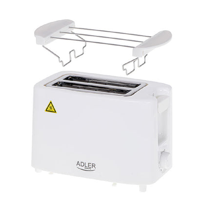 Adler | AD 3223 | Toaster | 900W | 2 Slices | 6 Browning Levels | White