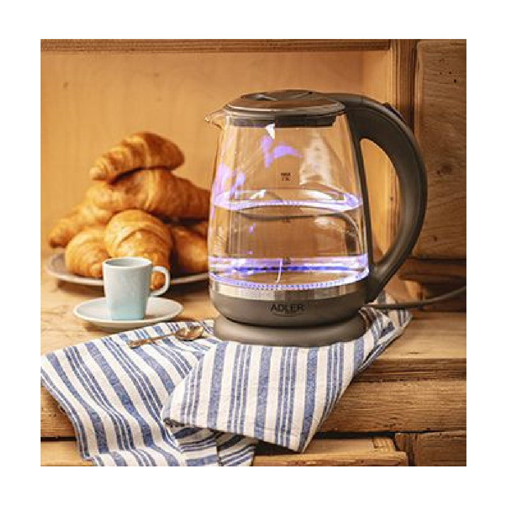 Adler | AD 1286 | Kettle | 2.2kW | 2L | Glass & Stainless steel