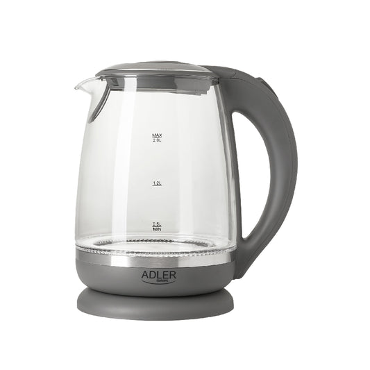 Adler | AD 1286 | Kettle | 2.2kW | 2L | Glass & Stainless steel