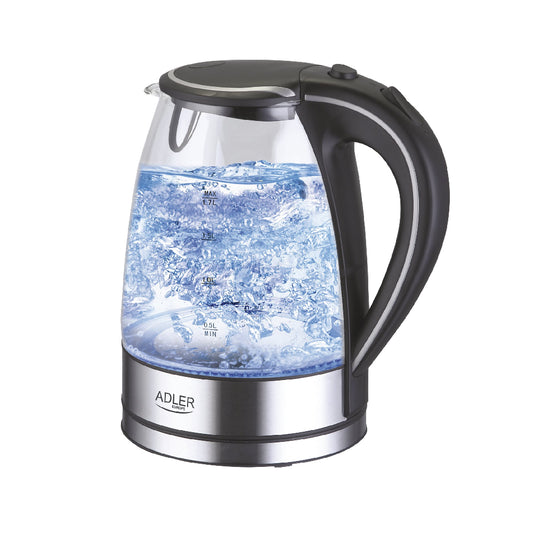 Adler | AD 1225 | Kettle | 2.2kW | 1.7L | Glass & Stainless steel