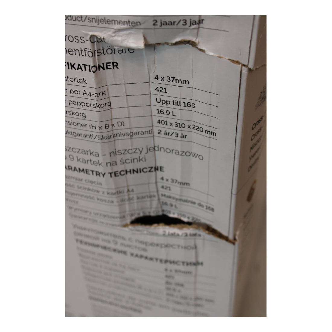 Fellowes | LX50 | Cross-Cut Shredder | P-4 | 17 L | Black | DAMAGED PACKAGING | OUTLET