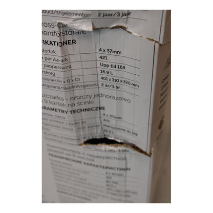Fellowes | LX50 | Cross-Cut Shredder | P-4 | 17 L | Black | DAMAGED PACKAGING | OUTLET