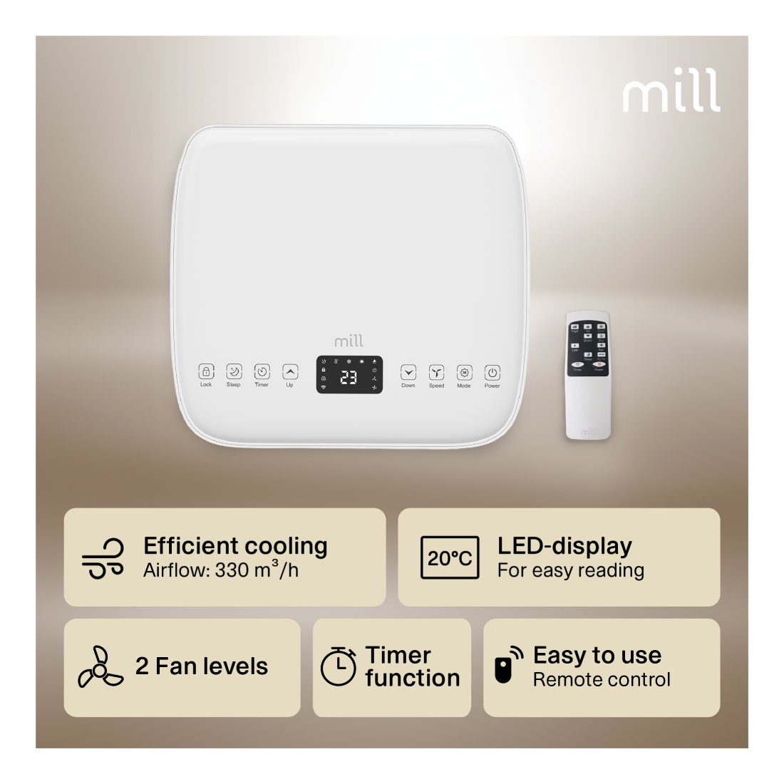 Mill | MPAC9000 | Portable Air Conditioner | 9000 BTU | White