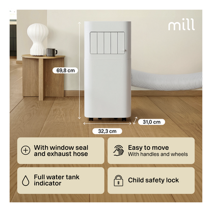 Mill | MPAC9000 | Portable Air Conditioner | 9000 BTU | White