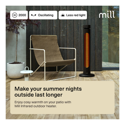 Mill | CBOC20FLOOR | Outdoor Infrared Heater | 2000 W | Black