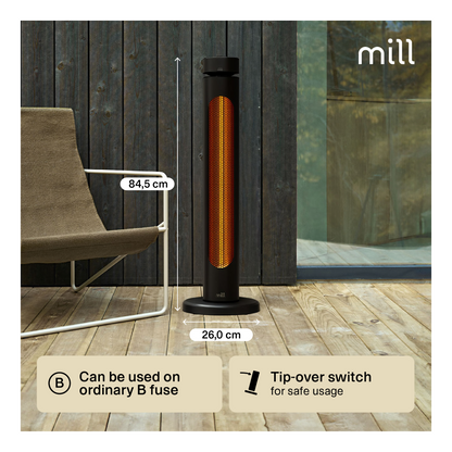 Mill | CBOC20FLOOR | Outdoor Infrared Heater | 2000 W | Black