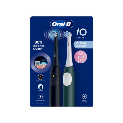 Oral-B | iO2 Series Duo | Electric Toothbrush | Rechargeable | 3 modes | Black / Green