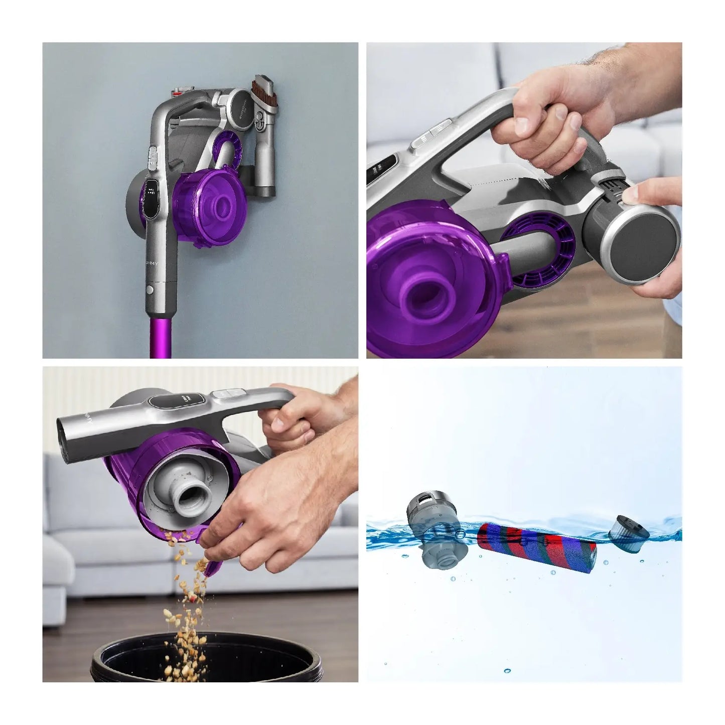 Jimmy | Vacuum cleaner - cordless | JV85 Pro | Stick/handheld | Dry | Grey | Purple