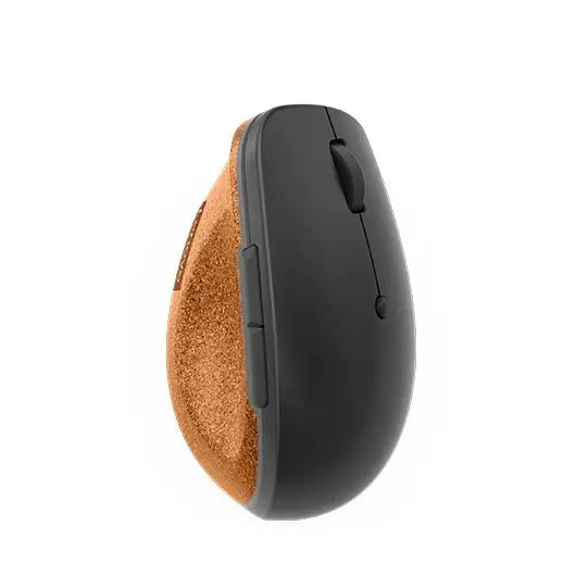 Lenovo Go | Mouse - ergonomic | Blue optical | Wireless | 2.4 GHz | 2400 dpi | Brown | Grey