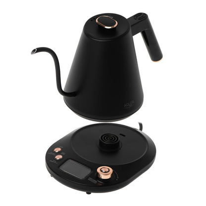 Adler | Kettle | AD 1349 | Electric | 1.1 kW | 1 L | 360 Degree Connector Base | Black | Gold