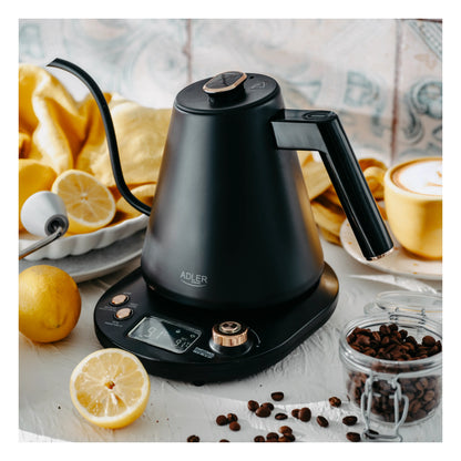 Adler | Kettle | AD 1349 | Electric | 1.1 kW | 1 L | 360 Degree Connector Base | Black | Gold