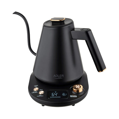 Adler | Kettle | AD 1349 | Electric | 1.1 kW | 1 L | 360 Degree Connector Base | Black | Gold