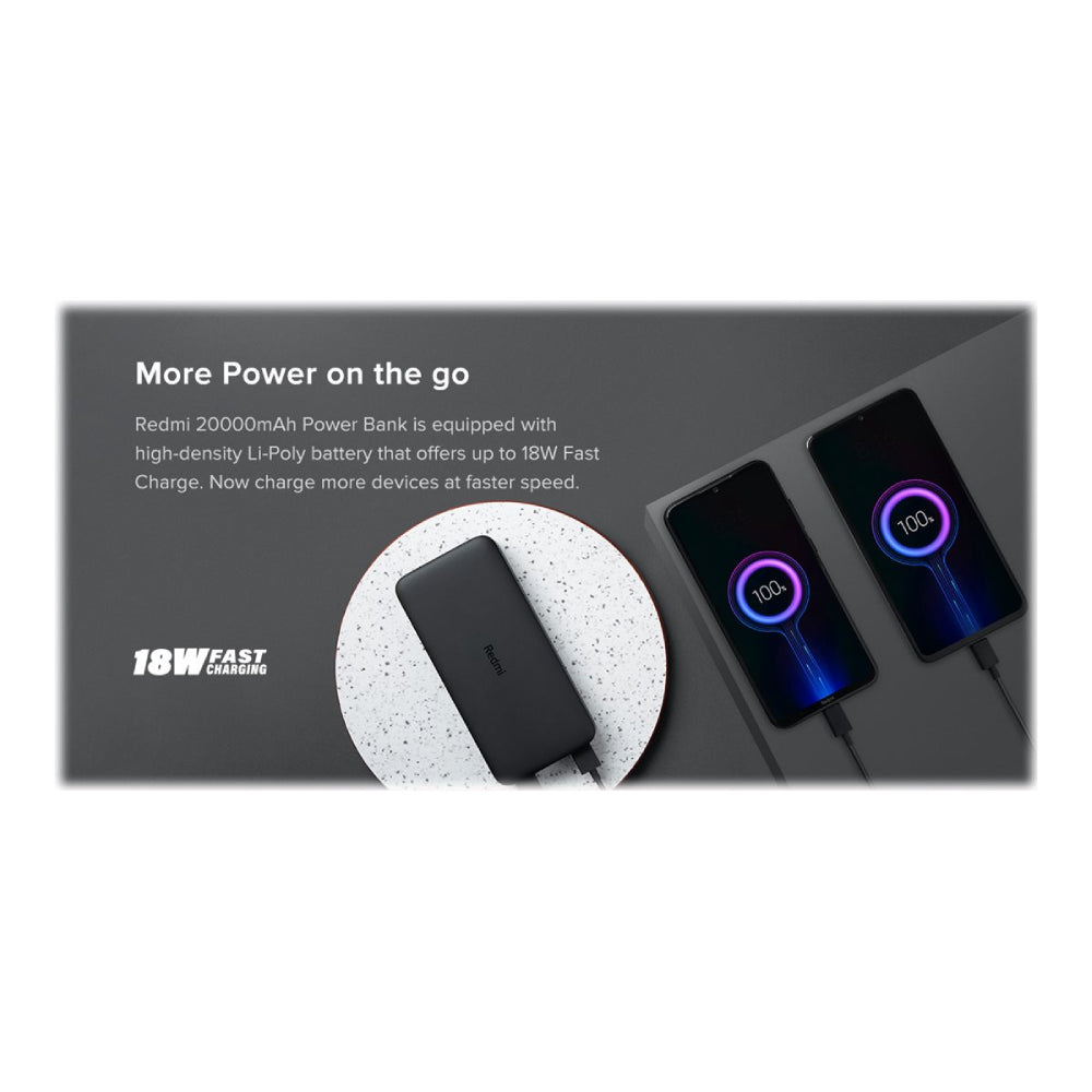 Xiaomi | Redmi Power Bank | 20000 mAh | 18W | Black