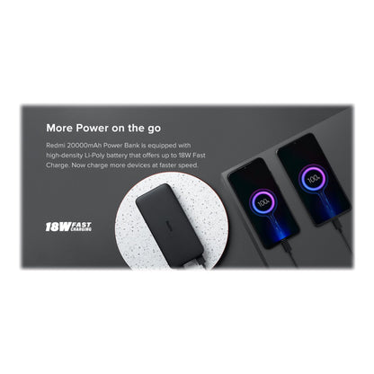 Xiaomi | Redmi Power Bank | 20000 mAh | 18W | Black