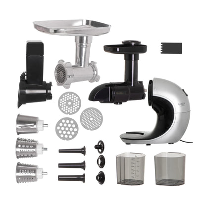 Adler | Slow-speed juicer 3in1 - Meat mincer, Juicer, Vegetable grater | AD 4131 | Stainless Steel