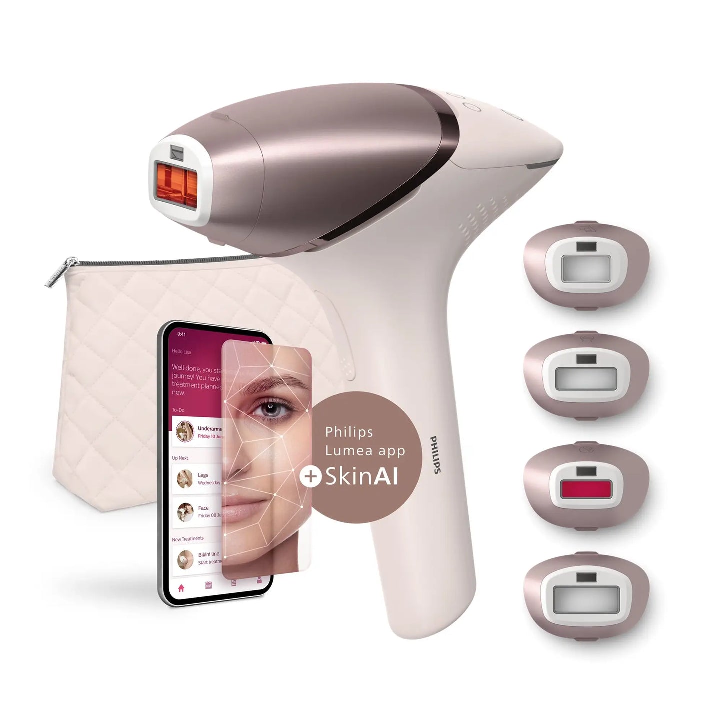 Philips | IPL Hair Removal Device with SenseIQ | BRI977/00 Lumea 9900 Series | Rose