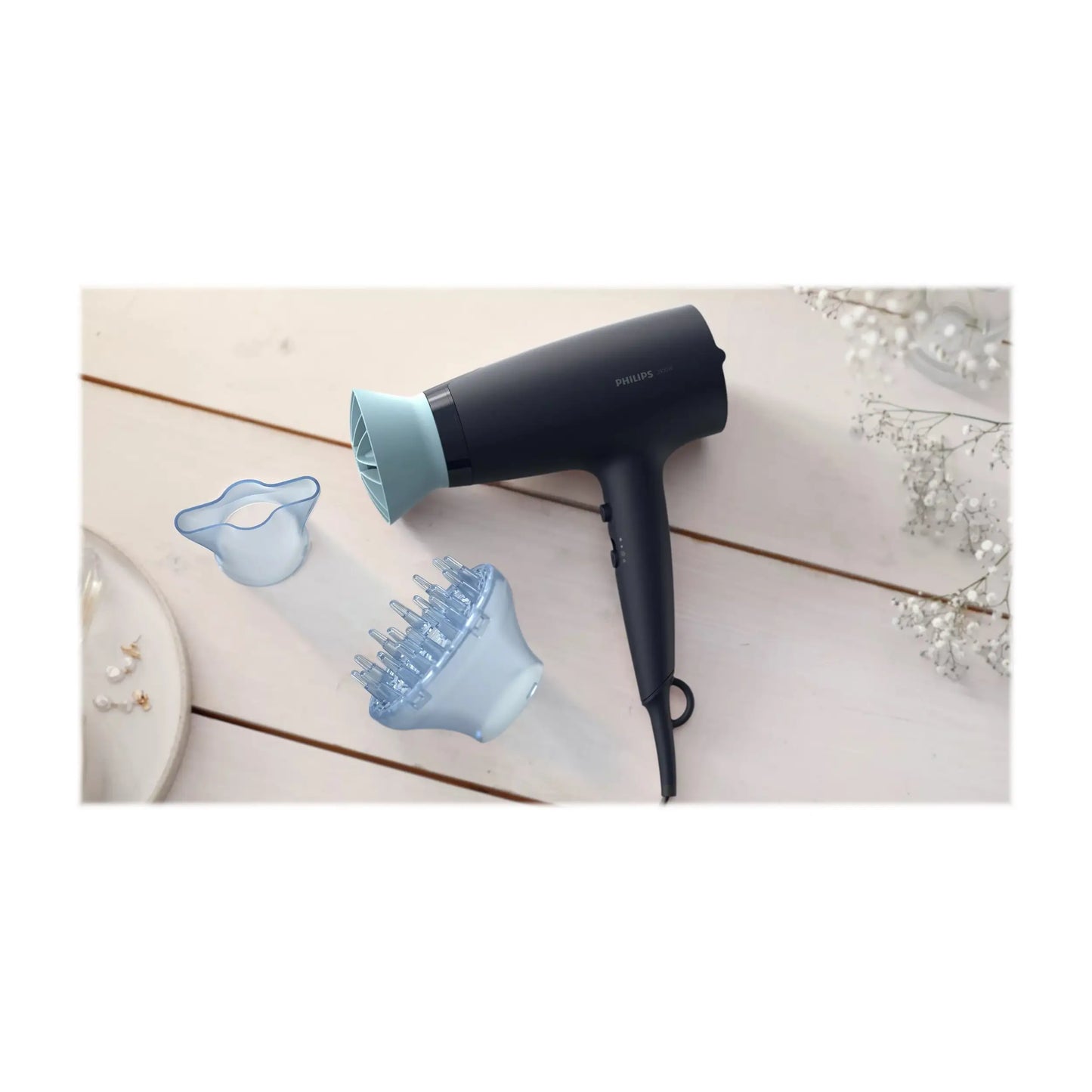 Philips | Hair Dryer | BHD360/20 | 2100 W | Ionic function | Black/Blue