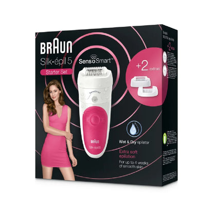 Braun | Silk-épil 5 SE5500 | Epilator | Wet & Dry | SensoSmart™ | White/Pink